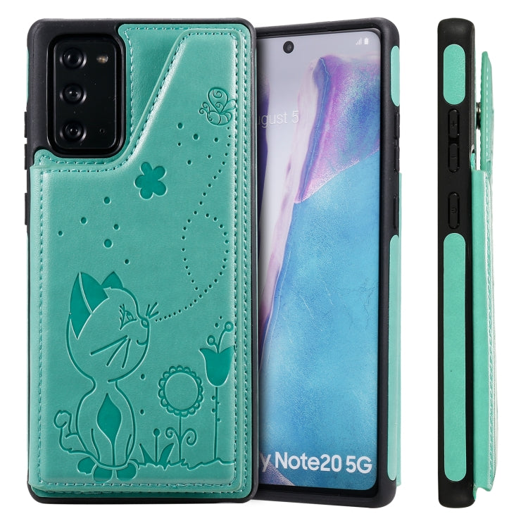 Cat Bee Embossing Pattern Shockproof Protective Case with Card Slots & Photo Frame, For Samsung Galaxy Note20 Ultra, For Samsung Galaxy Note20, For iPhone 12 mini
