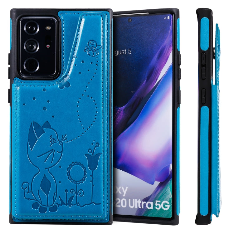 Cat Bee Embossing Pattern Shockproof Protective Case with Card Slots & Photo Frame, For Samsung Galaxy Note20 Ultra, For Samsung Galaxy Note20, For iPhone 12 mini