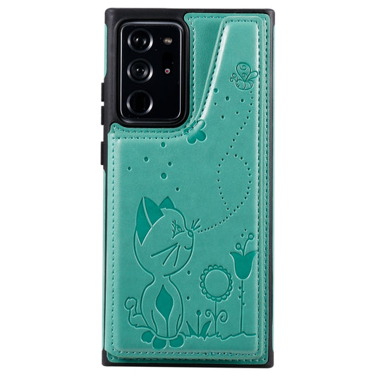 Galaxy Note20 Ultra shockproof case featuring embossed cat and bee design pattern
