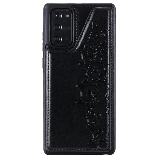 Galaxy Note20 Ultra case featuring embossed cat design with built-in kickstand holder