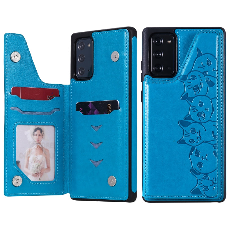Six Cats Embossing Pattern Protective Case with Holder & Card Slots & Photo Frame, For Samsung Galaxy Note20, For Samsung Galaxy Note20 Ultra