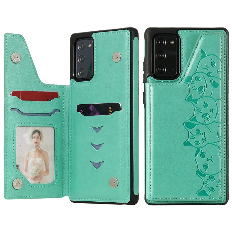 Six Cats Embossing Pattern Protective Case with Holder & Card Slots & Photo Frame, For Samsung Galaxy Note20, For Samsung Galaxy Note20 Ultra