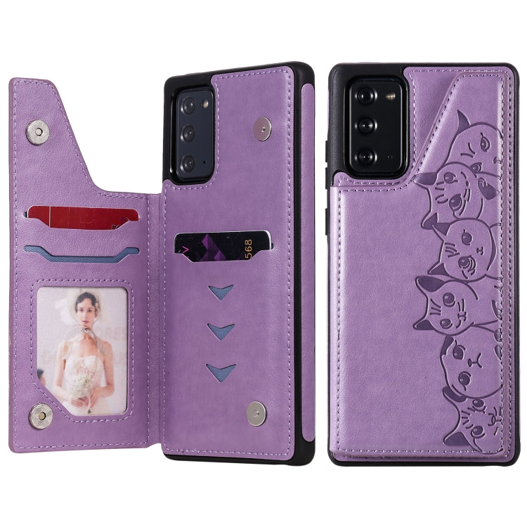 Six Cats Embossing Pattern Protective Case with Holder & Card Slots & Photo Frame, For Samsung Galaxy Note20, For Samsung Galaxy Note20 Ultra