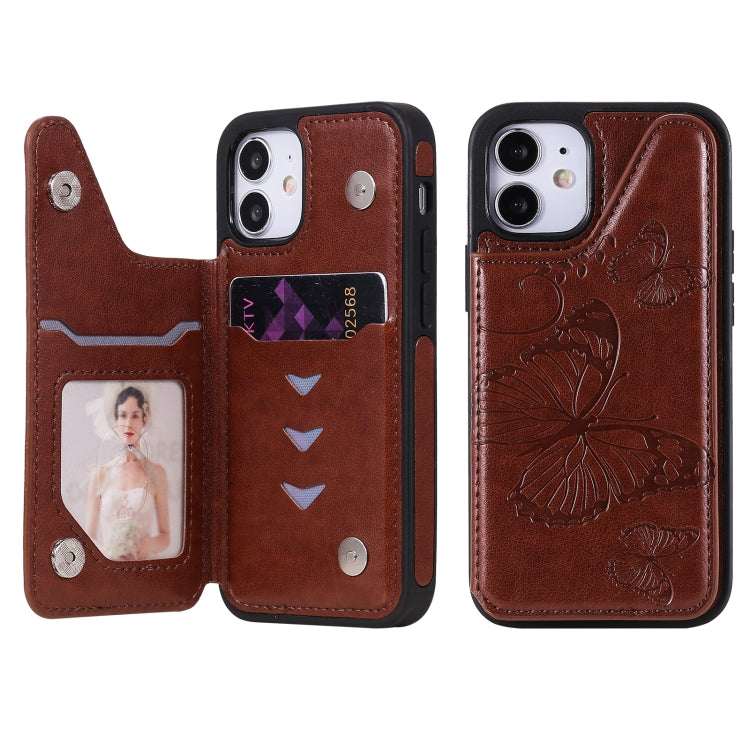 Butterfly Embossing Pattern Shockproof Protective Case with Holder & Card Slots & Photo Frame, For iPhone 12 mini, For iPhone 12 / 12 Pro, For iPhone 12 Pro Max