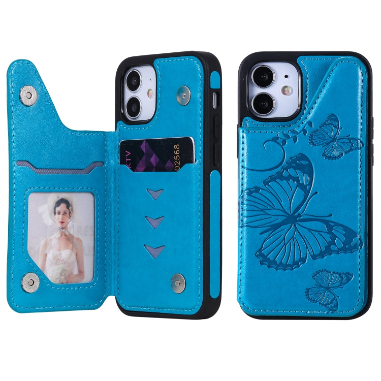 Butterfly Embossing Pattern Shockproof Protective Case with Holder & Card Slots & Photo Frame, For iPhone 12 mini, For iPhone 12 / 12 Pro, For iPhone 12 Pro Max