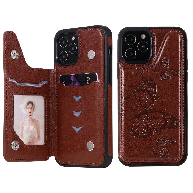 Butterfly Embossing Pattern Shockproof Protective Case with Holder & Card Slots & Photo Frame, For iPhone 12 mini, For iPhone 12 / 12 Pro, For iPhone 12 Pro Max