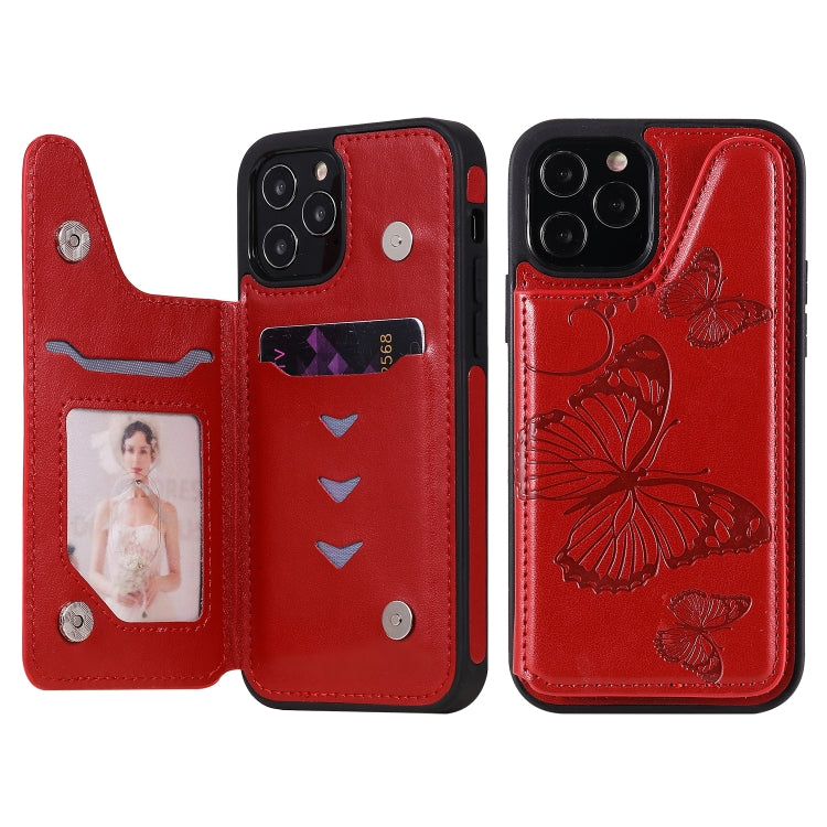 Butterfly Embossing Pattern Shockproof Protective Case with Holder & Card Slots & Photo Frame, For iPhone 12 mini, For iPhone 12 / 12 Pro, For iPhone 12 Pro Max