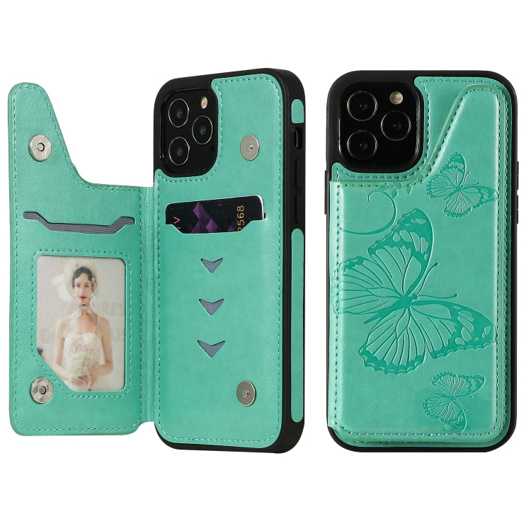 Butterfly Embossing Pattern Shockproof Protective Case with Holder & Card Slots & Photo Frame, For iPhone 12 mini, For iPhone 12 / 12 Pro, For iPhone 12 Pro Max