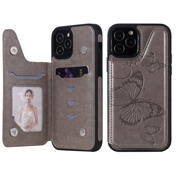 Butterfly Embossing Pattern Shockproof Protective Case with Holder & Card Slots & Photo Frame, For iPhone 12 mini, For iPhone 12 / 12 Pro, For iPhone 12 Pro Max
