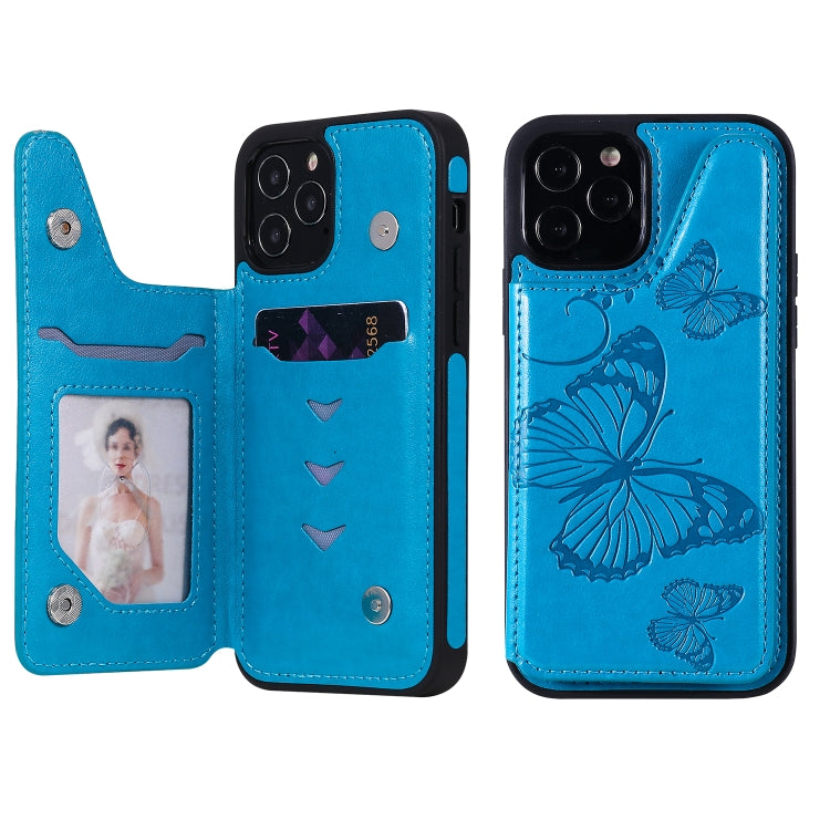 Butterfly Embossing Pattern Shockproof Protective Case with Holder & Card Slots & Photo Frame, For iPhone 12 mini, For iPhone 12 / 12 Pro, For iPhone 12 Pro Max