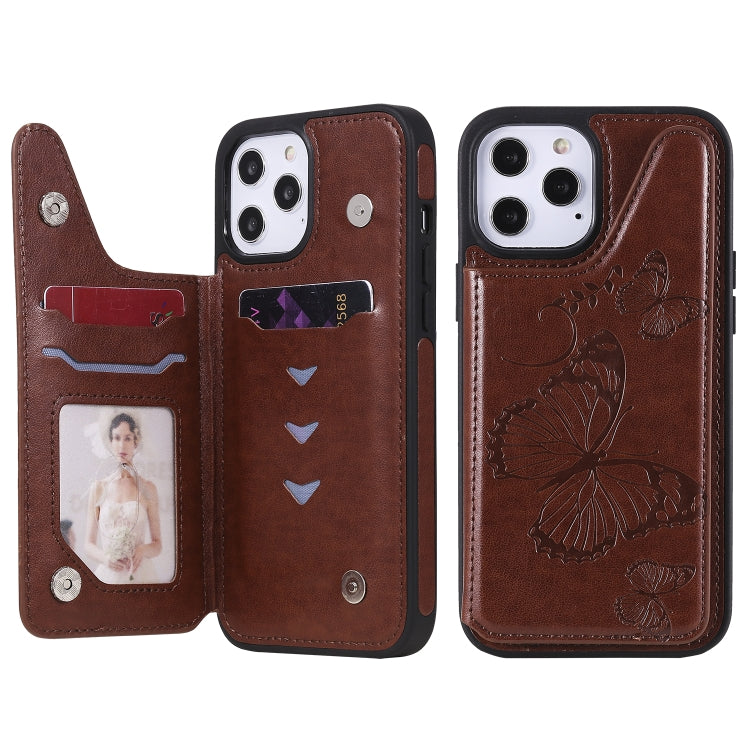 Butterfly Embossing Pattern Shockproof Protective Case with Holder & Card Slots & Photo Frame, For iPhone 12 mini, For iPhone 12 / 12 Pro, For iPhone 12 Pro Max
