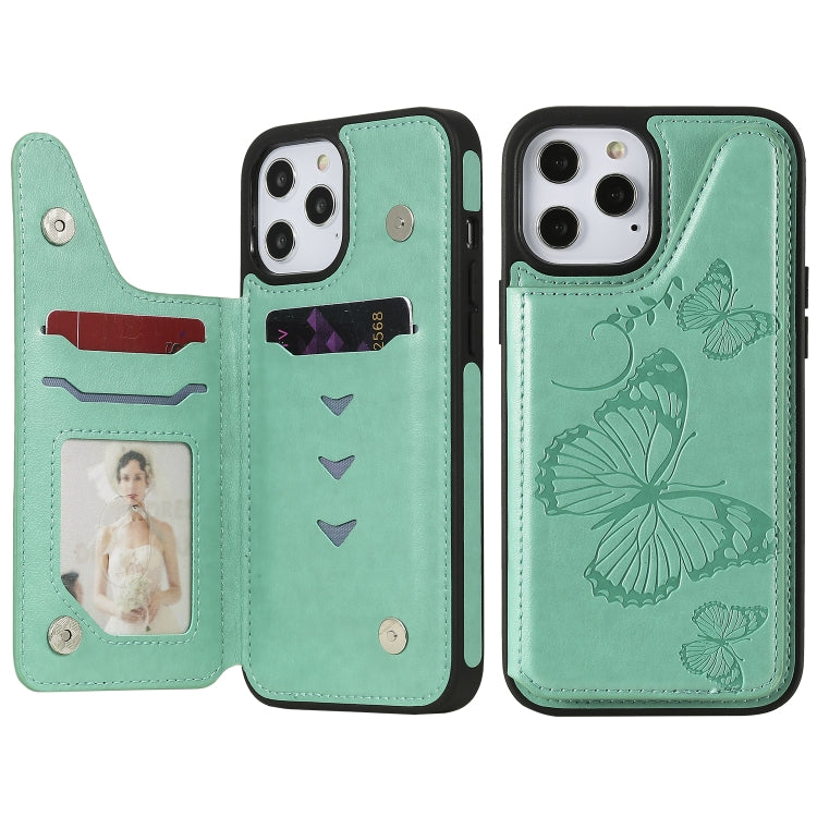 Butterfly Embossing Pattern Shockproof Protective Case with Holder & Card Slots & Photo Frame, For iPhone 12 mini, For iPhone 12 / 12 Pro, For iPhone 12 Pro Max