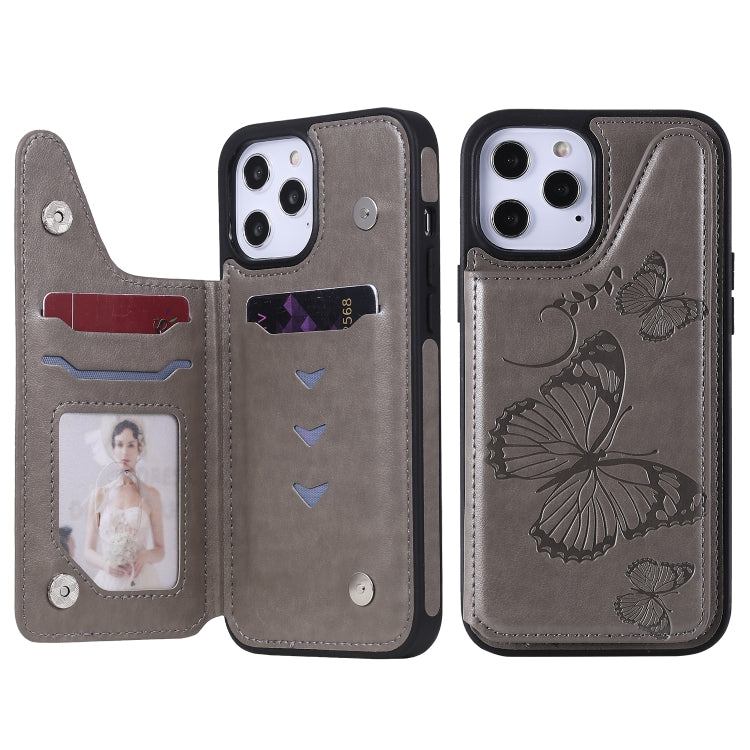 Butterfly Embossing Pattern Shockproof Protective Case with Holder & Card Slots & Photo Frame, For iPhone 12 mini, For iPhone 12 / 12 Pro, For iPhone 12 Pro Max