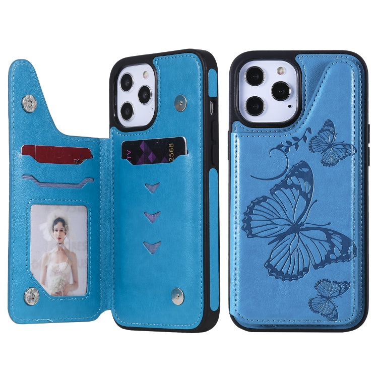 Butterfly Embossing Pattern Shockproof Protective Case with Holder & Card Slots & Photo Frame, For iPhone 12 mini, For iPhone 12 / 12 Pro, For iPhone 12 Pro Max