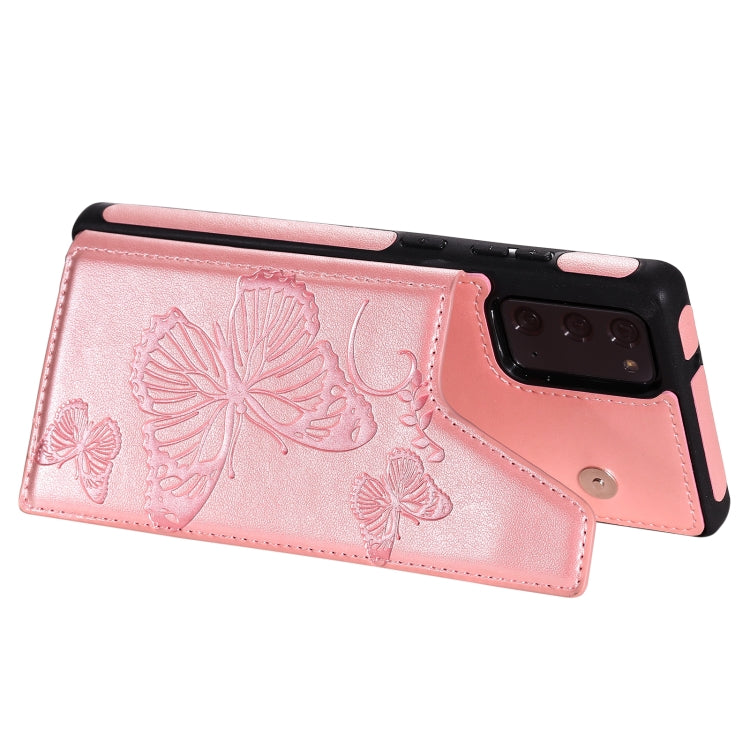 Butterfly Embossing Pattern Shockproof Protective Case with Holder & Card Slots & Photo Frame, For Samsung Galaxy Note20, For Samsung Galaxy Note20 Ultra