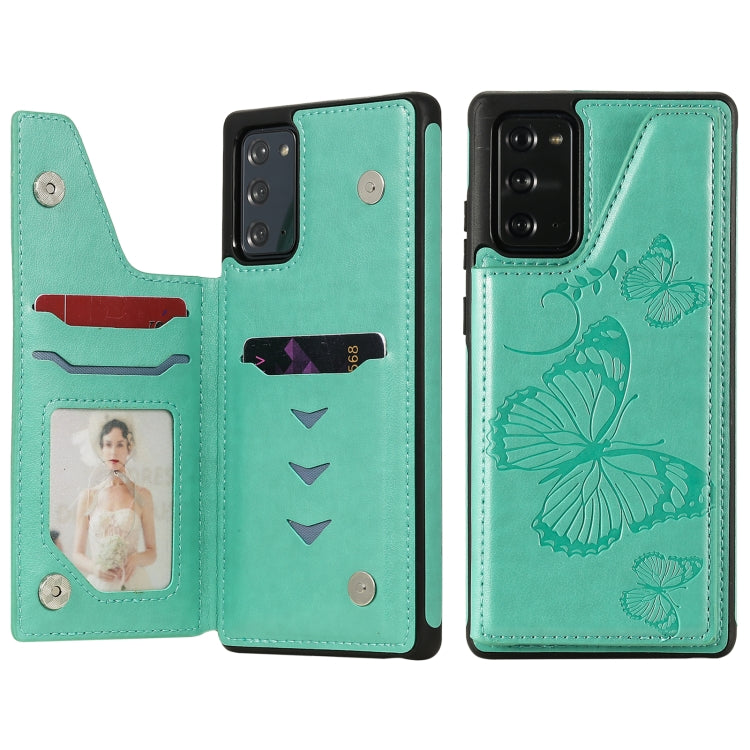 Butterfly Embossing Pattern Shockproof Protective Case with Holder & Card Slots & Photo Frame, For Samsung Galaxy Note20, For Samsung Galaxy Note20 Ultra