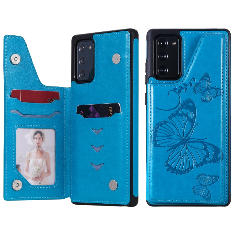Butterfly Embossing Pattern Shockproof Protective Case with Holder & Card Slots & Photo Frame, For Samsung Galaxy Note20, For Samsung Galaxy Note20 Ultra