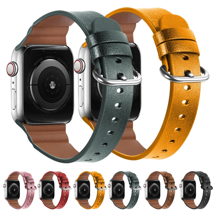 Replacement Genuine Leather Watchbands, For Apple Watch Series 7 45mm / 6 & SE & 5 & 4 44mm / 3 & 2 & 1 42mm, For Apple Watch Series 7 41mm / 6 & SE & 5 & 4 40mm / 3 & 2 & 1 38mm
