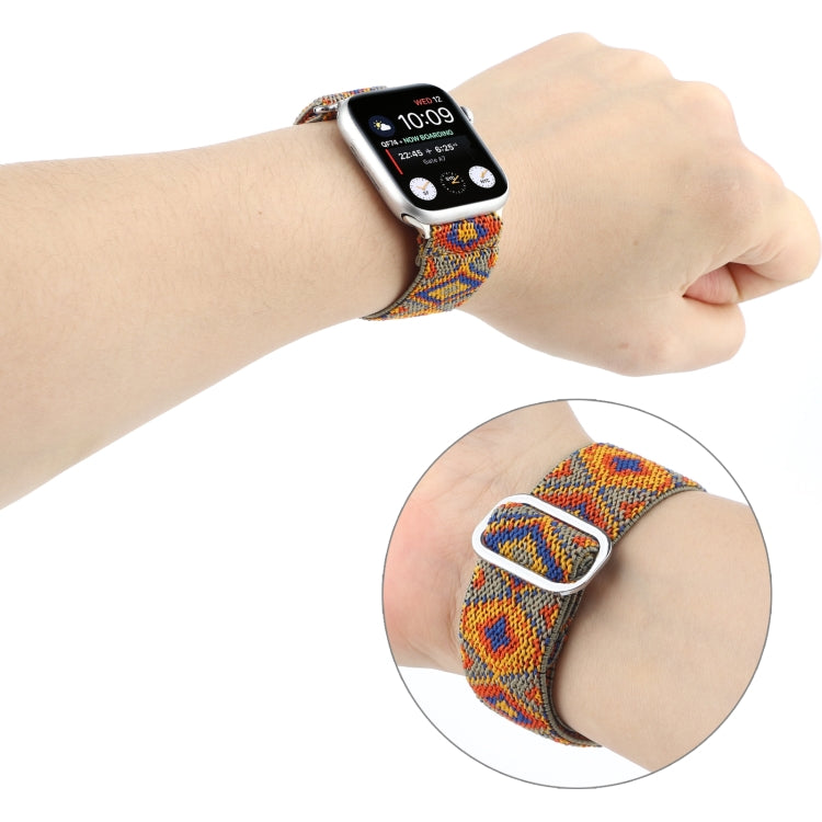 Metal Japanese Buckle Elastic Nylon Replacement Watchbands, For Apple Watch Series 7 45mm / 6 & SE & 5 & 4 44mm / 3 & 2 & 1 42mm, For Apple Watch Series 8&7 41mm / SE 2&6&SE&5&4 40mm / 3&2&1 38mm