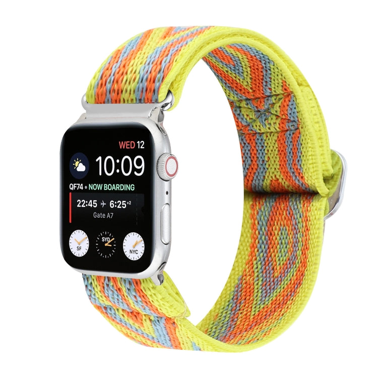 Metal Japanese Buckle Elastic Nylon Replacement Watchbands, For Apple Watch Ultra 49mm / Series 8&7 45mm / SE 2&6&SE&5&4 44mm / 3&2&1 42mm