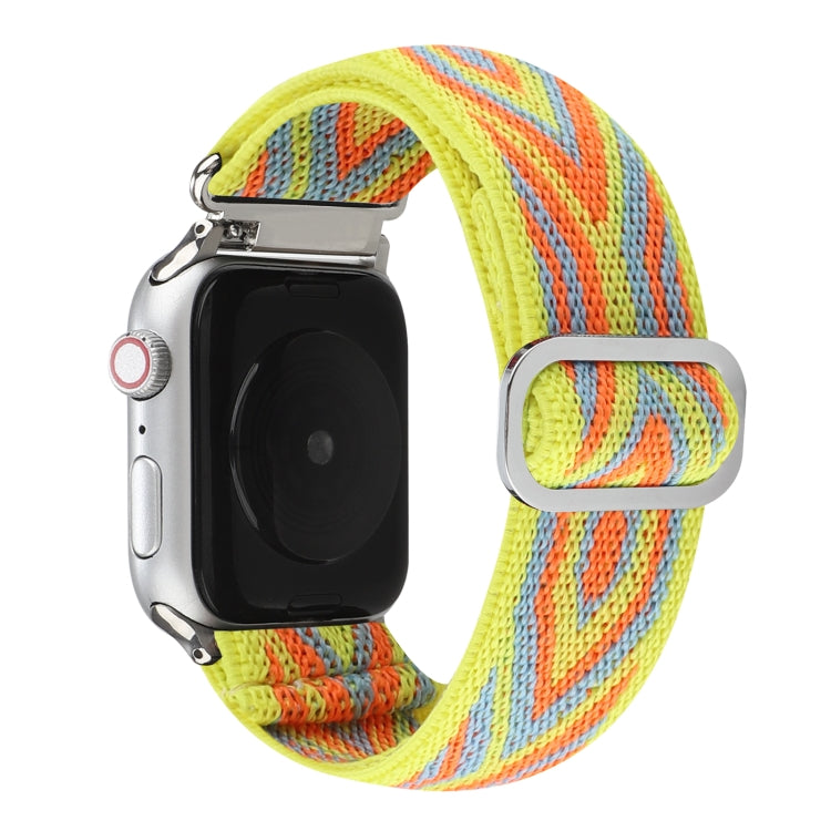 Metal Japanese Buckle Elastic Nylon Replacement Watchbands, For Apple Watch Ultra 49mm / Series 8&7 45mm / SE 2&6&SE&5&4 44mm / 3&2&1 42mm