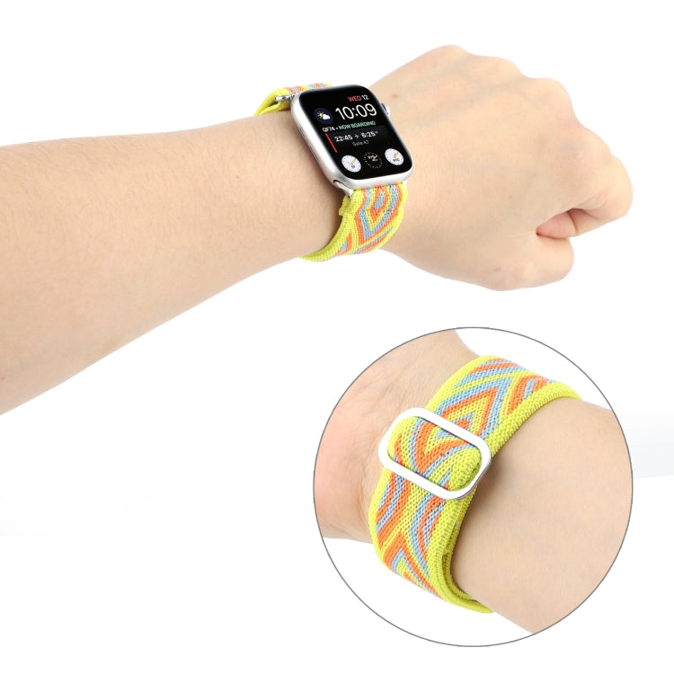 Metal Japanese Buckle Elastic Nylon Replacement Watchbands, For Apple Watch Ultra 49mm / Series 8&7 45mm / SE 2&6&SE&5&4 44mm / 3&2&1 42mm