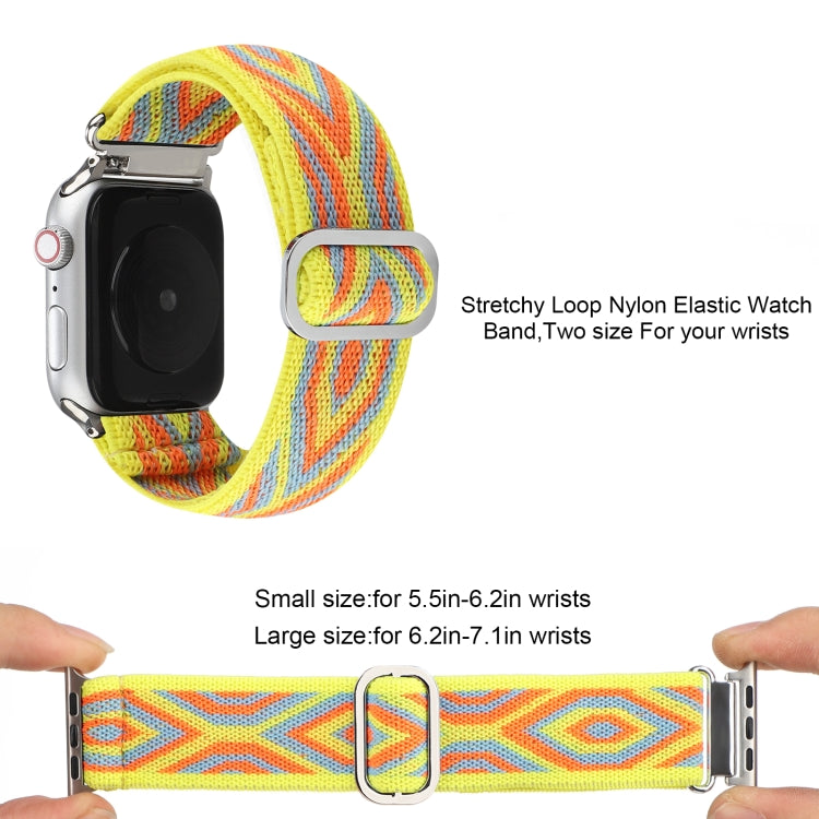 Metal Japanese Buckle Elastic Nylon Replacement Watchbands, For Apple Watch Ultra 49mm / Series 8&7 45mm / SE 2&6&SE&5&4 44mm / 3&2&1 42mm