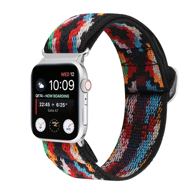 Metal Japanese Buckle Elastic Nylon Replacement Watchbands, For Apple Watch Series 7 45mm / 6 & SE & 5 & 4 44mm / 3 & 2 & 1 42mm, For Apple Watch Series 8&7 41mm / SE 2&6&SE&5&4 40mm / 3&2&1 38mm