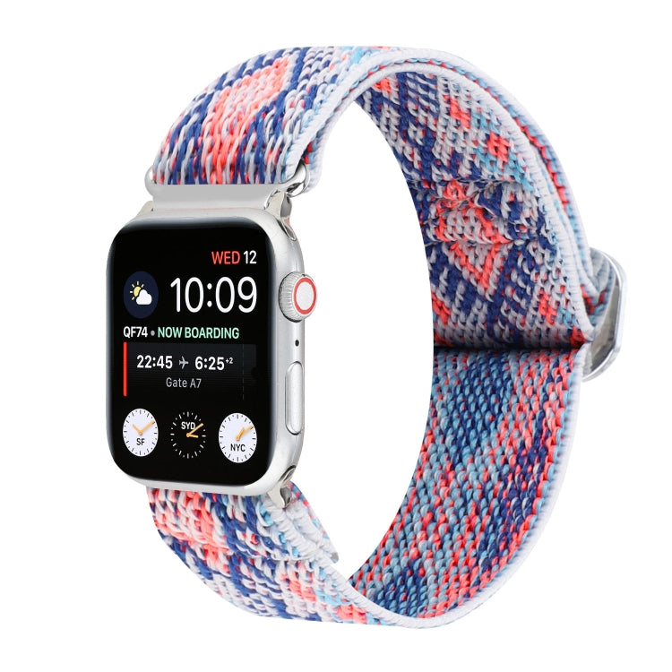 Metal Japanese Buckle Elastic Nylon Replacement Watchbands, For Apple Watch Ultra 49mm / Series 8&7 45mm / SE 2&6&SE&5&4 44mm / 3&2&1 42mm