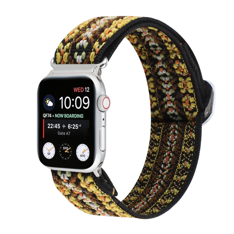 Metal Japanese Buckle Elastic Nylon Replacement Watchbands, For Apple Watch Ultra 49mm / Series 8&7 45mm / SE 2&6&SE&5&4 44mm / 3&2&1 42mm