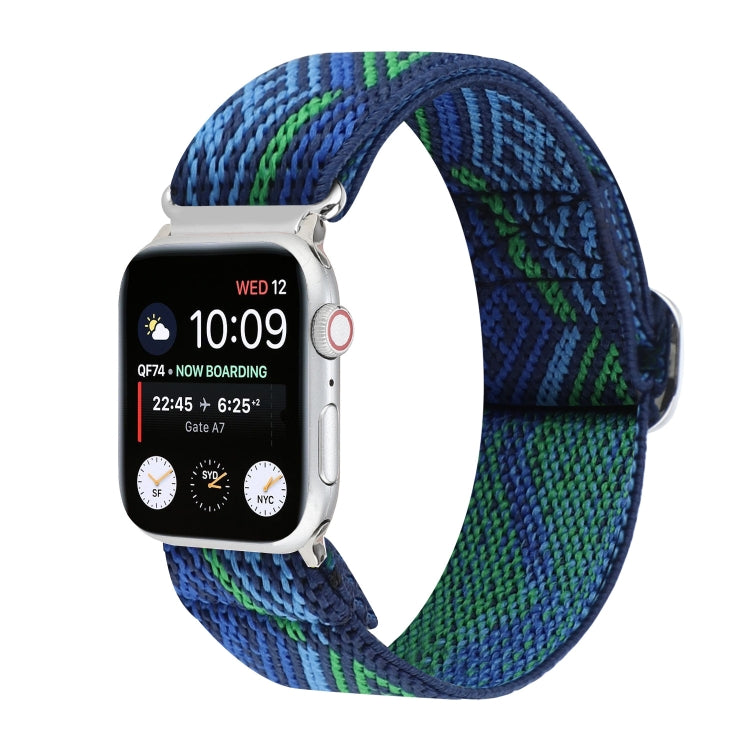 Metal Japanese Buckle Elastic Nylon Replacement Watchbands, For Apple Watch Series 7 45mm / 6 & SE & 5 & 4 44mm / 3 & 2 & 1 42mm, For Apple Watch Series 8&7 41mm / SE 2&6&SE&5&4 40mm / 3&2&1 38mm