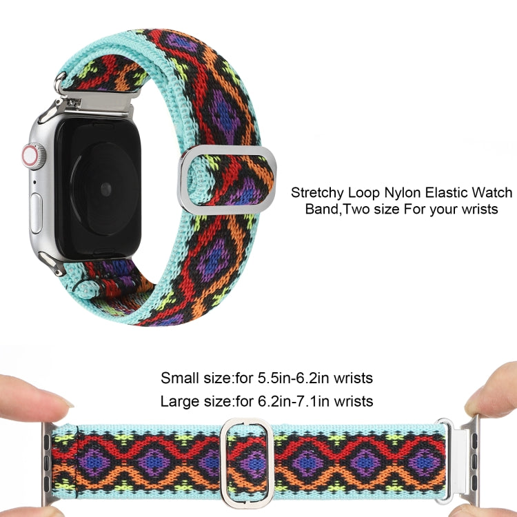 Metal Japanese Buckle Elastic Nylon Replacement Watchbands, For Apple Watch Series 7 41mm / 6 & SE & 5 & 4 40mm / 3 & 2 & 1 38mm