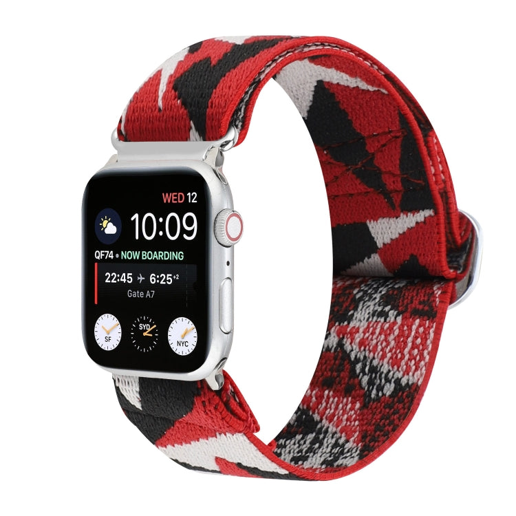 Metal Japanese Buckle Elastic Nylon Replacement Watchbands, For Apple Watch Series 7 41mm / 6 & SE & 5 & 4 40mm / 3 & 2 & 1 38mm