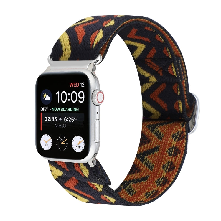 Metal Japanese Buckle Elastic Nylon Replacement Watchbands, For Apple Watch Series 7 41mm / 6 & SE & 5 & 4 40mm / 3 & 2 & 1 38mm