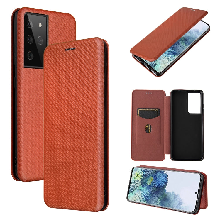Carbon Fiber Texture Magnetic Horizontal Flip TPU + PC + PU Leather Case with Card Slot, For Huawei Mate 40, For LG K52 / K62, For vivo V20 Pro 5G, For Samsung Galaxy S21 Ultra 5G