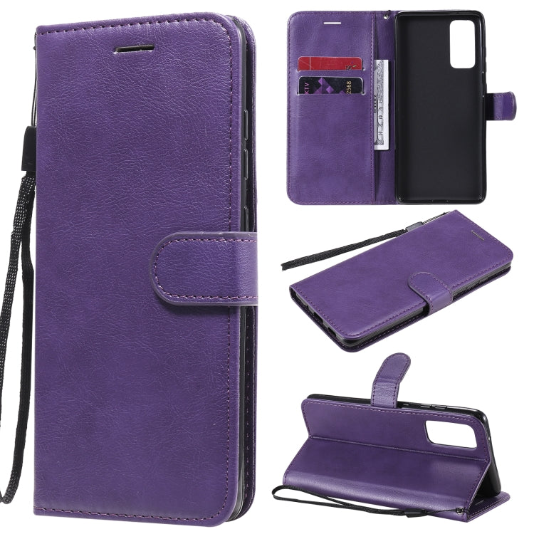 Solid Color Horizontal Flip Protective Leather Case with Holder & Card Slots & Wallet & Photo Frame & Lanyard, For Samsung Galaxy M51, For Samsung Galaxy S20 Lite / S20 FE 5G / S20 Fan Edition