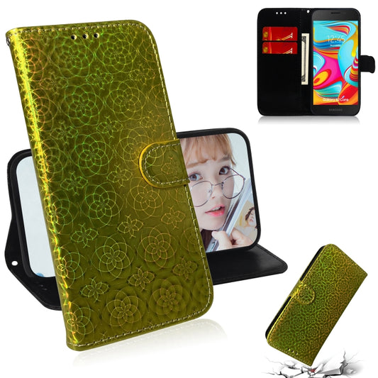 Colorful magnetic flip case for Galaxy A50 A40 A9 with card slots and lanyard