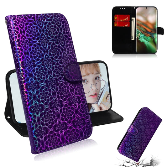 Galaxy Note 10 leather flip case with magnetic buckle, card slots and lanyard attachment