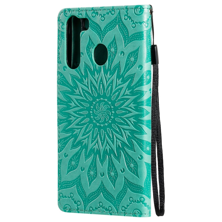 Pressed Printing Sunflower Pattern Horizontal Flip PU Leather Case with Holder & Card Slots & Wallet & Lanyard, For Samsung Galaxy A21(US Version), For Samsung Galaxy M01, For Samsung Galaxy M31s