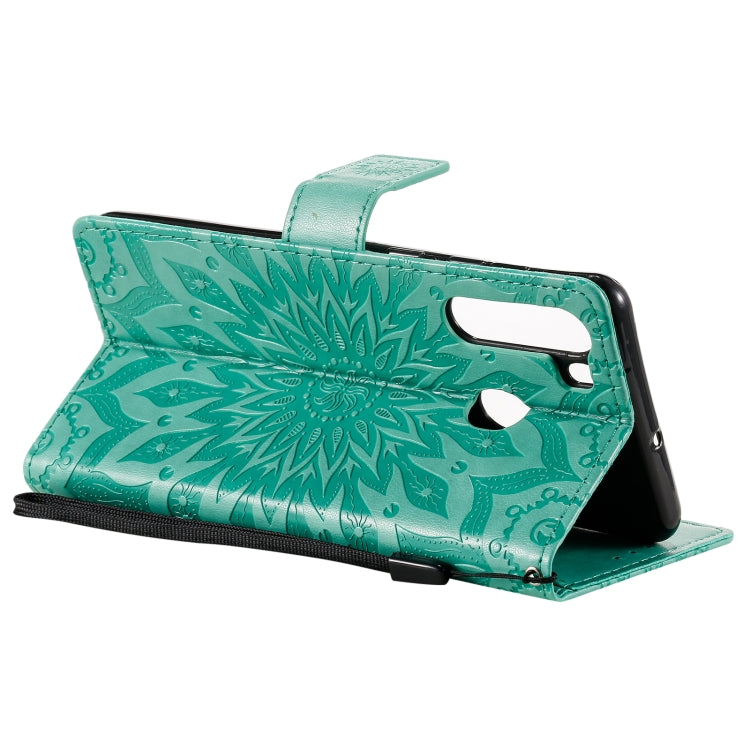 Pressed Printing Sunflower Pattern Horizontal Flip PU Leather Case with Holder & Card Slots & Wallet & Lanyard, For Samsung Galaxy A21(US Version), For Samsung Galaxy M01, For Samsung Galaxy M31s