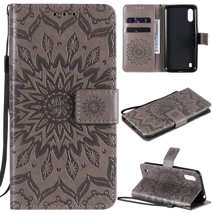 Pressed Printing Sunflower Pattern Horizontal Flip PU Leather Case with Holder & Card Slots & Wallet & Lanyard, For Samsung Galaxy A21(US Version), For Samsung Galaxy M01, For Samsung Galaxy M31s