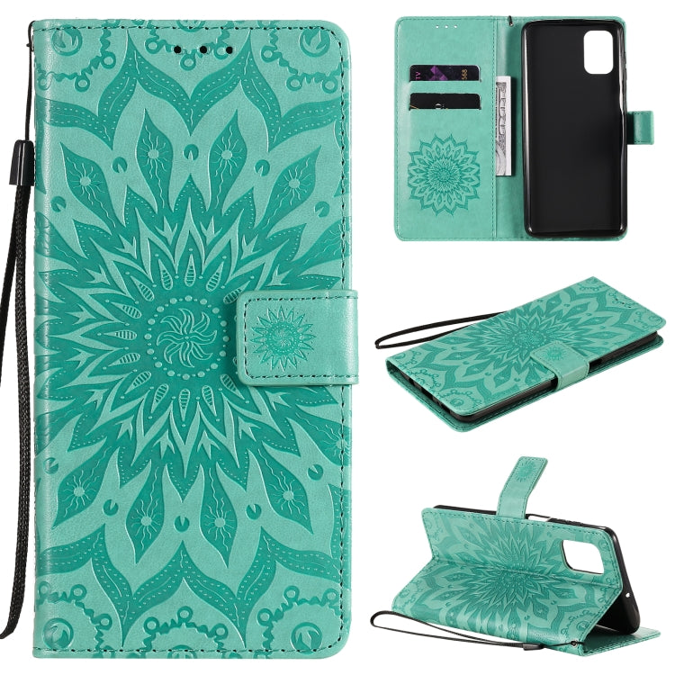 Pressed Printing Sunflower Pattern Horizontal Flip PU Leather Case with Holder & Card Slots & Wallet & Lanyard, For Samsung Galaxy M51, For Samsung Galaxy S20 FE, For Xiaomi Mi 10 Ultra