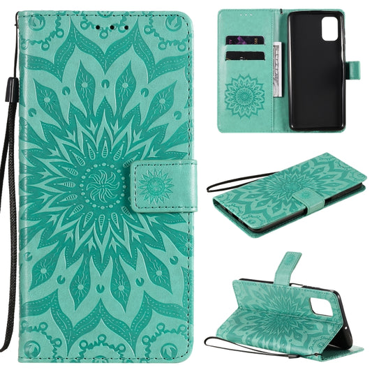 Sunflower leather flip case Samsung Galaxy S20 FE with card holder and lanyard