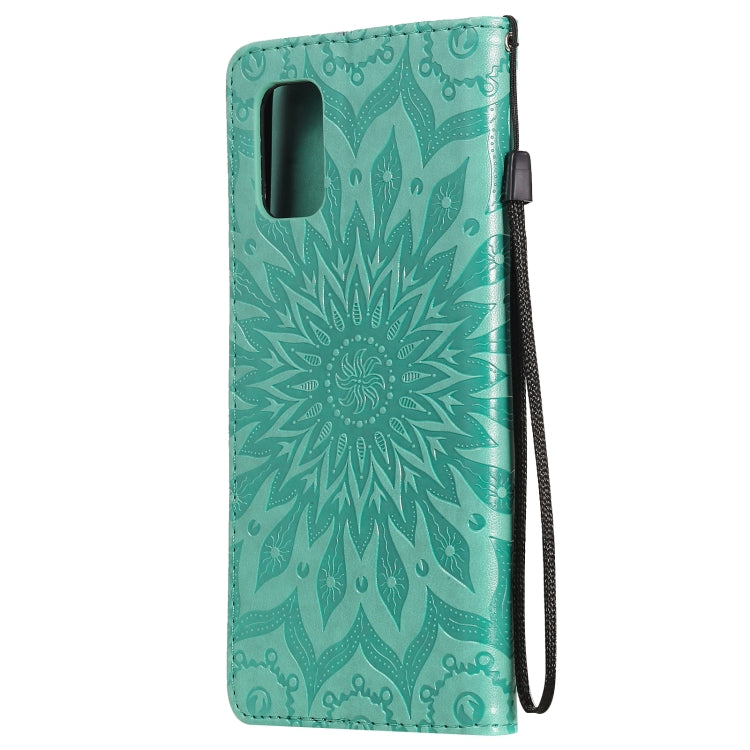 Pressed Printing Sunflower Pattern Horizontal Flip PU Leather Case with Holder & Card Slots & Wallet & Lanyard, For Samsung Galaxy M51, For Samsung Galaxy S20 FE, For Xiaomi Mi 10 Ultra
