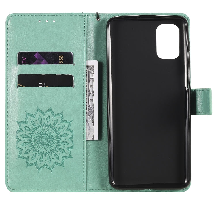 Pressed Printing Sunflower Pattern Horizontal Flip PU Leather Case with Holder & Card Slots & Wallet & Lanyard, For Samsung Galaxy M51, For Samsung Galaxy S20 FE, For Xiaomi Mi 10 Ultra
