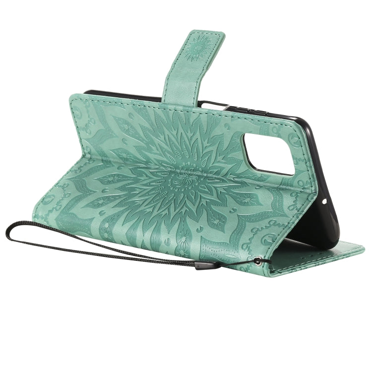 Pressed Printing Sunflower Pattern Horizontal Flip PU Leather Case with Holder & Card Slots & Wallet & Lanyard, For Samsung Galaxy M51, For Samsung Galaxy S20 FE, For Xiaomi Mi 10 Ultra