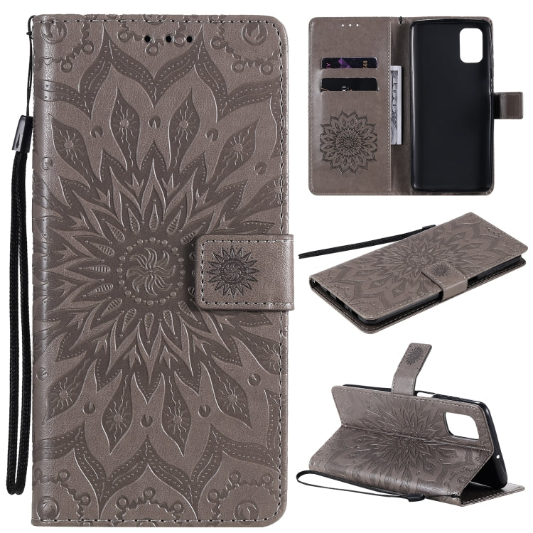 Pressed Printing Sunflower Pattern Horizontal Flip PU Leather Case with Holder & Card Slots & Wallet & Lanyard, For Samsung Galaxy M51, For Samsung Galaxy S20 FE, For Xiaomi Mi 10 Ultra