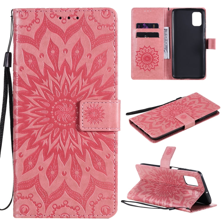 Pressed Printing Sunflower Pattern Horizontal Flip PU Leather Case with Holder & Card Slots & Wallet & Lanyard, For Samsung Galaxy M51, For Samsung Galaxy S20 FE, For Xiaomi Mi 10 Ultra