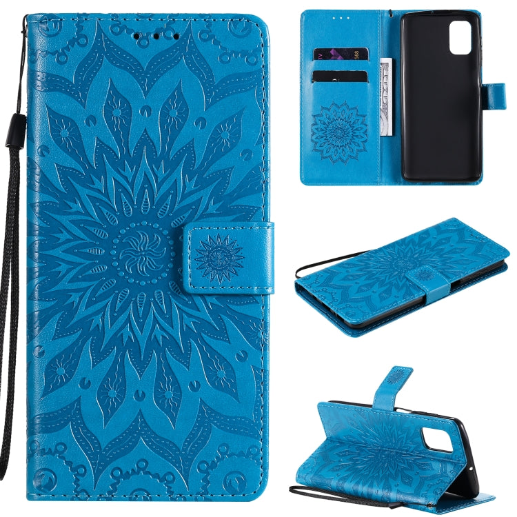 Pressed Printing Sunflower Pattern Horizontal Flip PU Leather Case with Holder & Card Slots & Wallet & Lanyard, For Samsung Galaxy M51, For Samsung Galaxy S20 FE, For Xiaomi Mi 10 Ultra