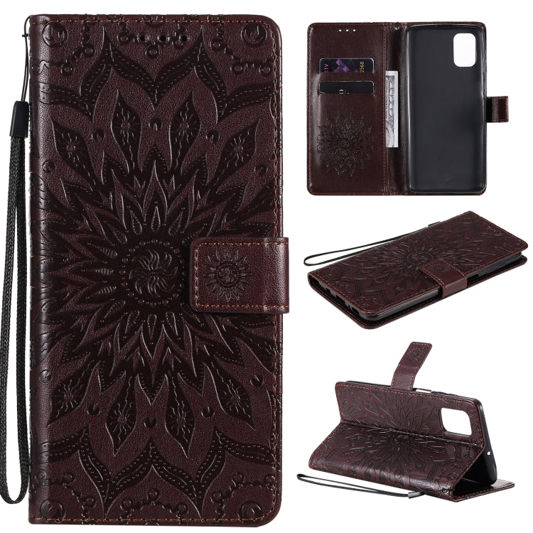 Pressed Printing Sunflower Pattern Horizontal Flip PU Leather Case with Holder & Card Slots & Wallet & Lanyard, For Samsung Galaxy M51, For Samsung Galaxy S20 FE, For Xiaomi Mi 10 Ultra